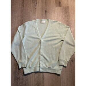 Vintage Sears Kings Road Shop Cardigan Sweater Mens Mint Green Orlon Acrylic